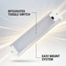 12V Cool White LED Sensor Bar Light 220mm Silver/White top view in white background