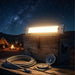 12V Cool White LED Sensor Bar Light 220mm Silver/White showing outside camping set up