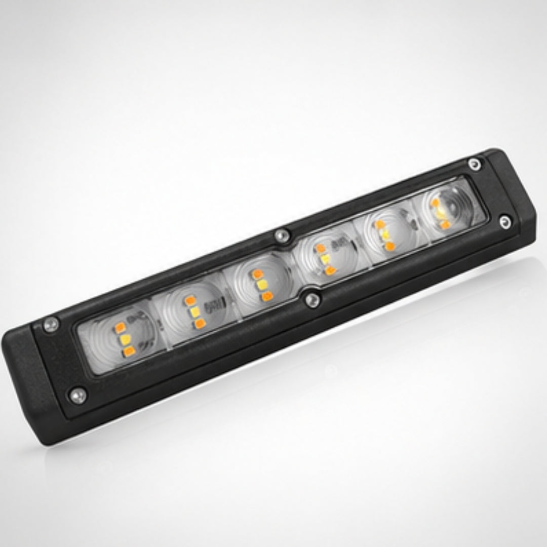 LED light bar with four visible lights on a white background