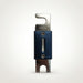 Blue and silver electrical fuse on a white background