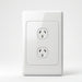 White wall socket on a light gray background
