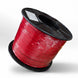 Spool of red wire on a white background
