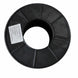 Black plastic spool with a label on a white background