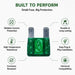 Green fuse with features listed on a white background