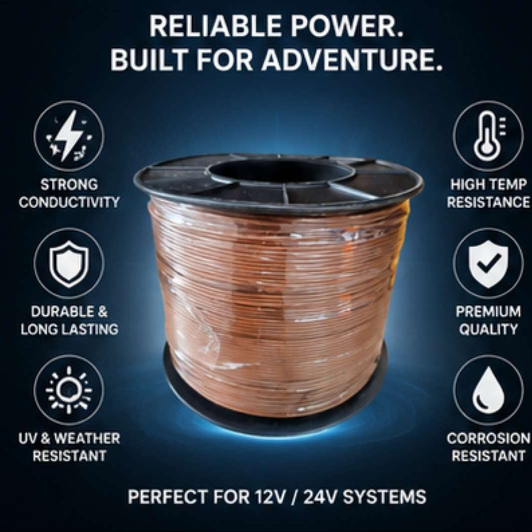 Spool of copper wire with features highlighted on a dark background