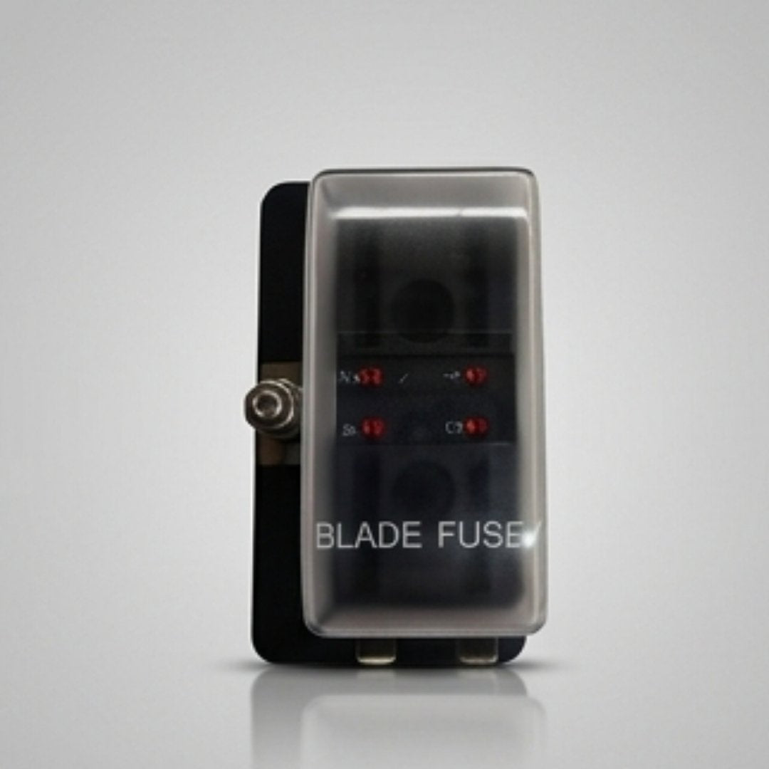 Blade fuse box on a gray background