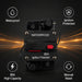 Black electrical breaker with features highlighted on a dark background