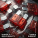 Close-up of red fuses with labels highlighting 'Durable Build Quality' and 'Visible Element'.