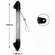 Black and clear inflatable Bubble Handle Light  with measurements on a white background