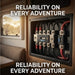 Electrical panel with wiring inside a vehicle, featuring text 'Reliability on Every Adventure'.