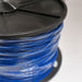 Spool of blue wire on a black reel