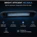 LED light bar with features listed on a dark background