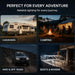 Advertisement for reliable lighting solutions for caravans, camping, 4WD & off-road, and boats & marine with images of each scenario.