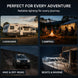 Advertisement for reliable lighting solutions for caravans, camping, 4WD & off-road, and boats & marine with images of each scenario.