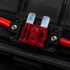 Fuse holder with fuses and wires on a black background