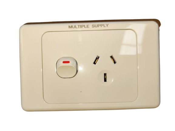 Double Pole Single Power Point 10A(Multiple Supply)- White