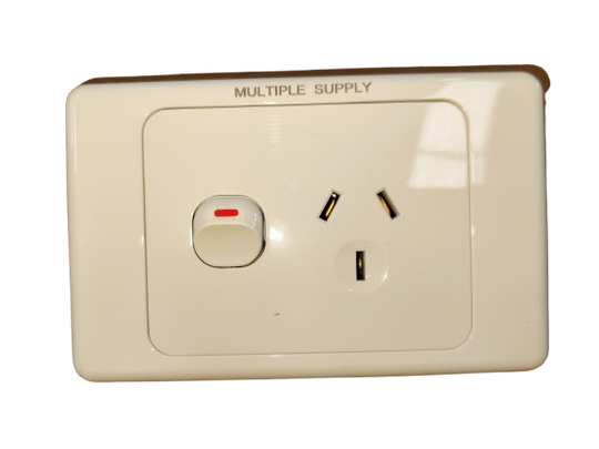 Double Pole Single Power Point 10A(Multiple Supply)- White