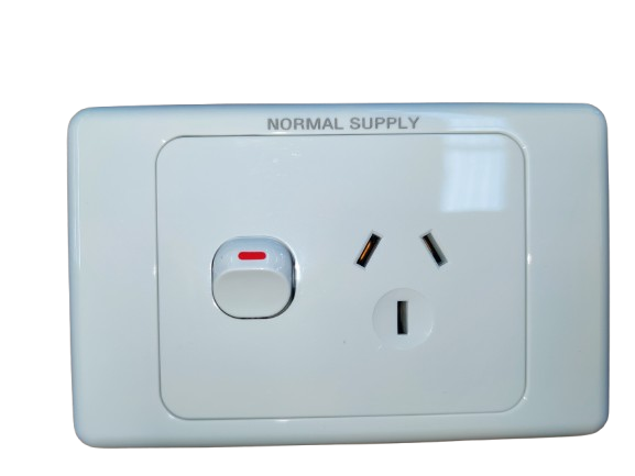 Double Pole Single Power Point 10A(Normal Supply)- White