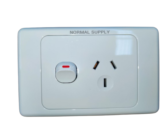 Double Pole Single Power Point 10A(Normal Supply)- White