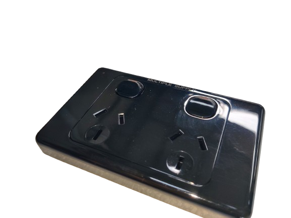Double Pole Double Power Point (Multiple Supply)10A- Black
