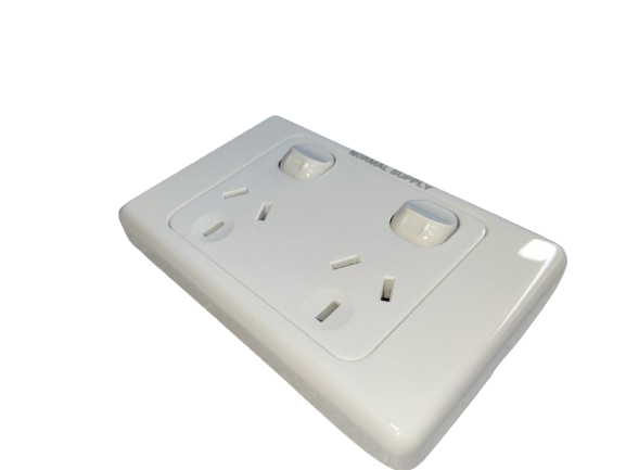 White Double Pole Double Power Point (Normal Supply)10A-White