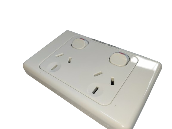 White Double Pole Double Power Point (Multiple Supply)10A-White