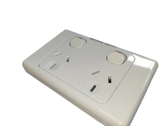 White Double Pole Double Power Point (Multiple Supply)10A-White