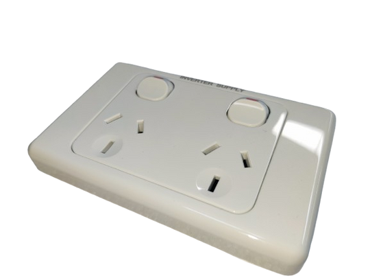 White Double Pole Double Power Point (Inverter Supply)10A-White