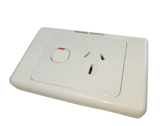 Double Pole Single Power Point 15A(Normal Supply)- White