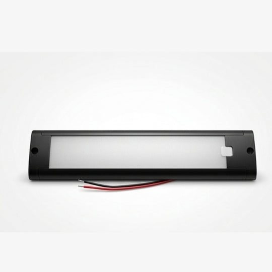 LED Caravan Cabinet Bar Light Black front view placed on a white background