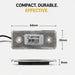 Small electronic component with dimensions labeled on a white background