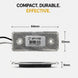 Small electronic component with dimensions labeled on a white background