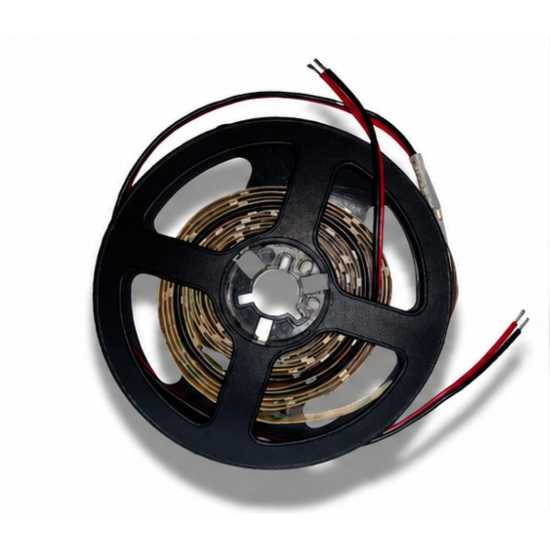 LED Non-Waterproof Flexible Strip 1M DC12V White top view with showing ends of the light