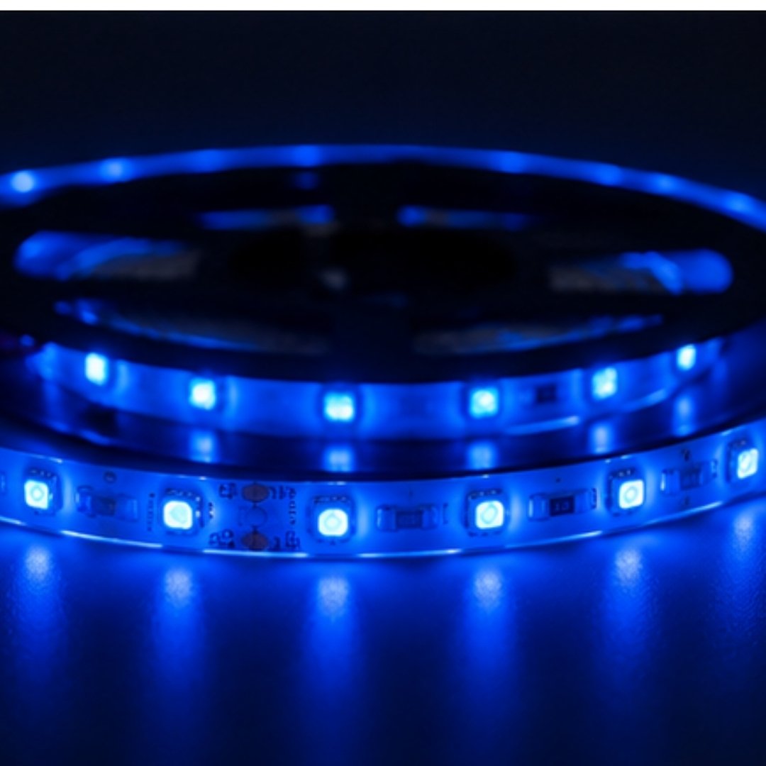 LED Waterproof Flexible Strip Light-1M  DC12V - Blue lights are on
