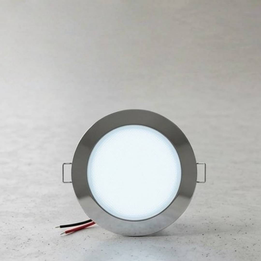 LED ultra slim opal panel light-Silver DC 12V , Cool White front view
