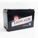 Lion AGM battery on a white background