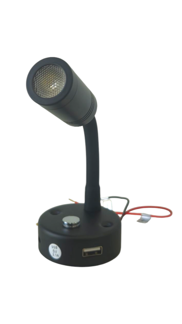 Reading Light Black with USB & USB C