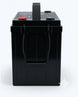 Black battery with handles on a white background