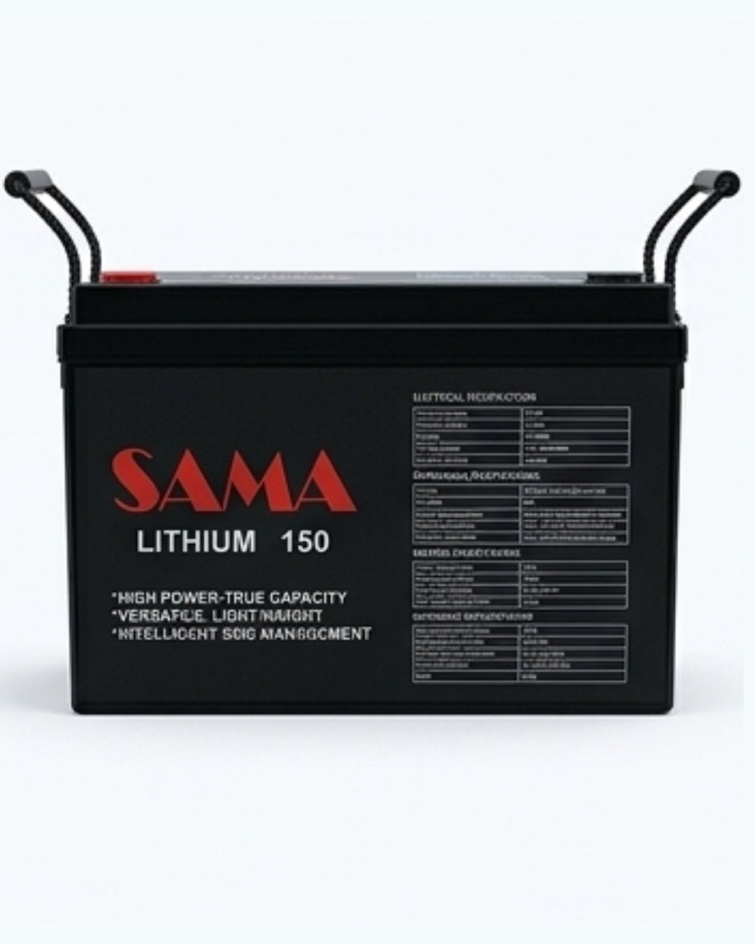 SAMA lithium battery on a white background