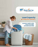 Woman using a mini washing machine with Samaria Australia branding