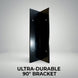 Black 90-degree bracket on a gray background with text 'ULTRA-DURABLE 90° BRACKET'.