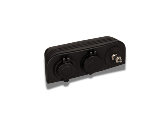 12V TV With USB  Triple Combo Black
