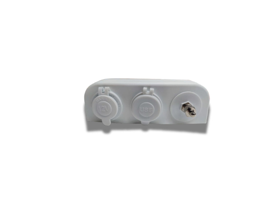 12V TV With USB  Triple Combo White