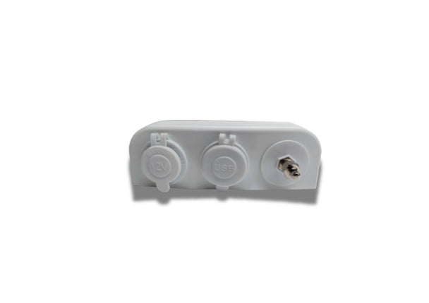 12V TV With USB  Triple Combo White